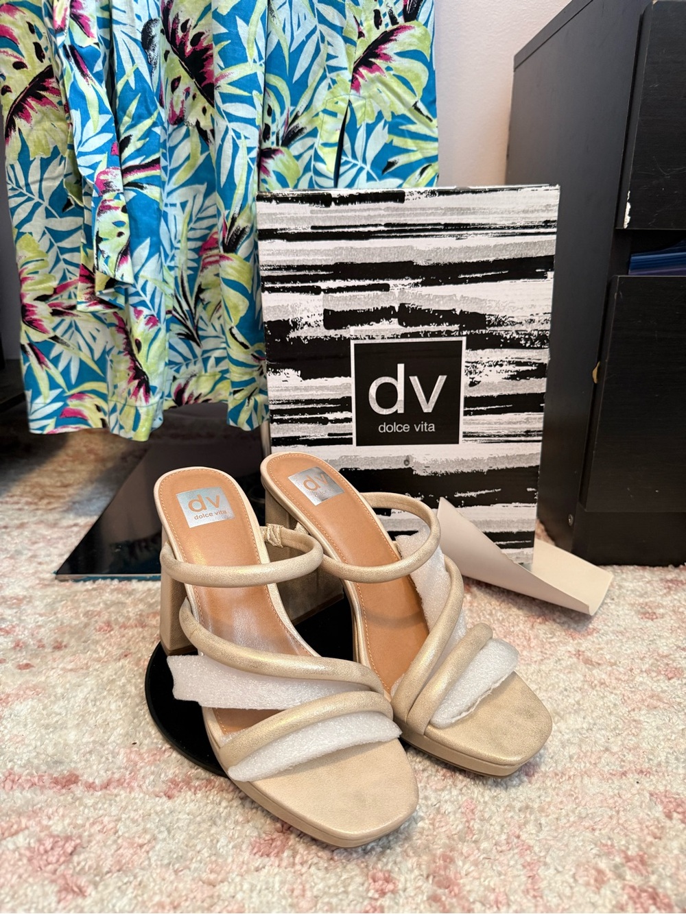 Dolce Vita Neutral Multi-Strap Block Heel Sandals